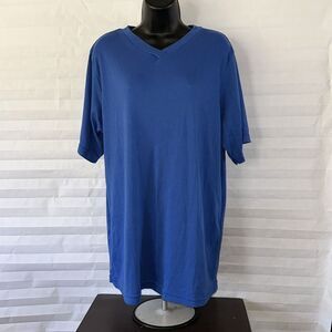 Only Necessities Women's Royal Blue V-Neck T-Shirt Short Sleeve Size Large